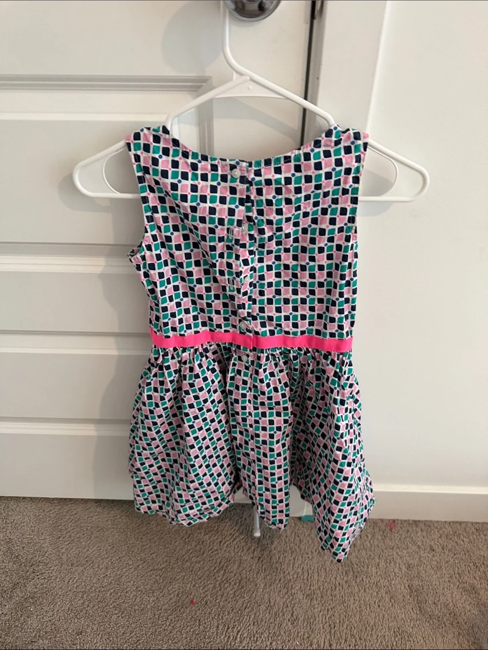 Gymboree Pink and Teal Geometric Fit-and-Flare Dress